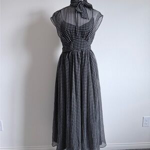 Kate Spade - Elegant Black and White Polka Dot Dress